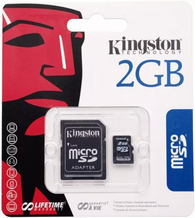 Карты памяти MicroSD/miniSD/SD/M2/MMC/RS-MMC/CF/USB 2/4/8/16/32Gb 2